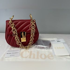 Authentic Chloe Mini Drew Bijou in Red - w/ receipt and dustbag